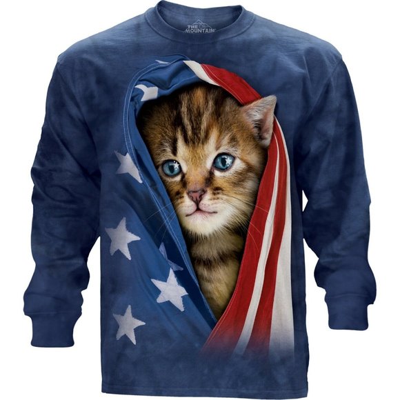 The Moutain Other - The Mountain kitten with Flag L/S Tee